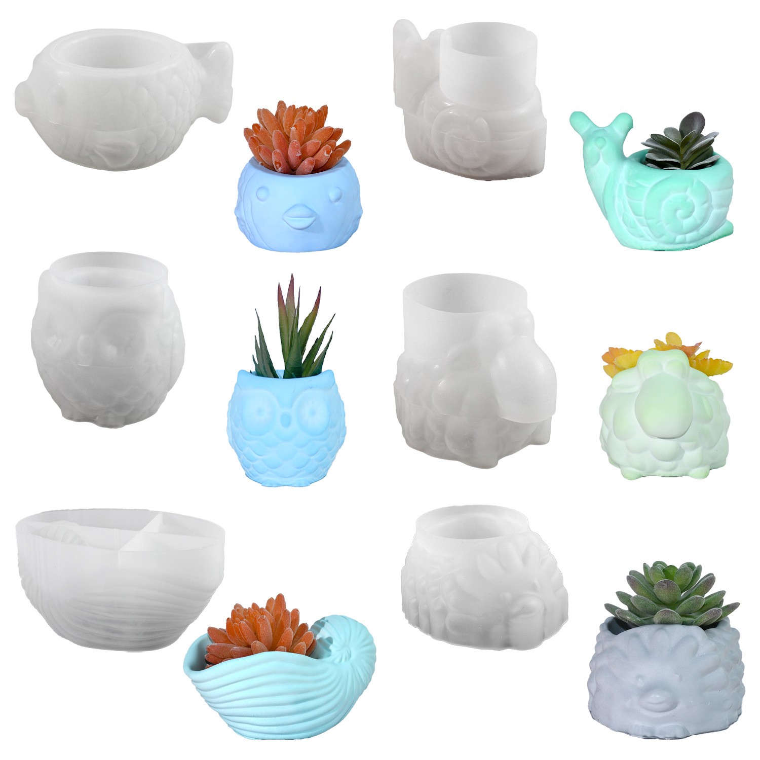 3D Animal Flower Pot Silicone  - 3D Printing Epoxy Resin 评论和价格