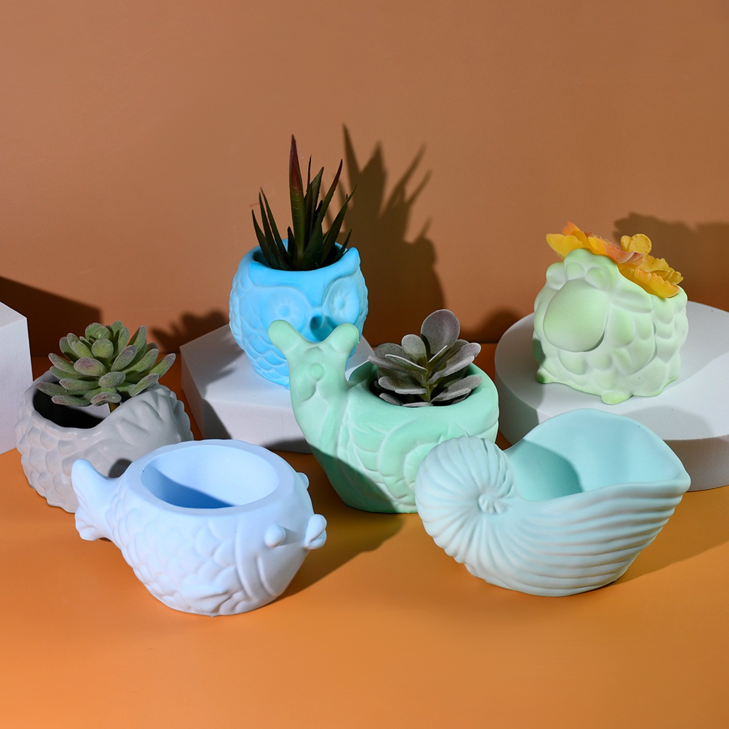 3D Animal Flower Pot Silicone  - 3D Printing Epoxy Resin 评论和价格