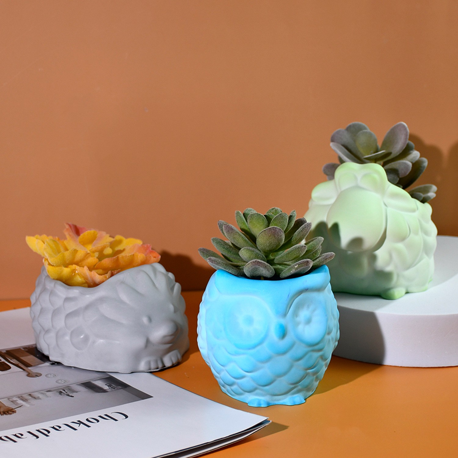 3D Animal Flower Pot Silicone  - 3D Printing Epoxy Resin 评论和价格