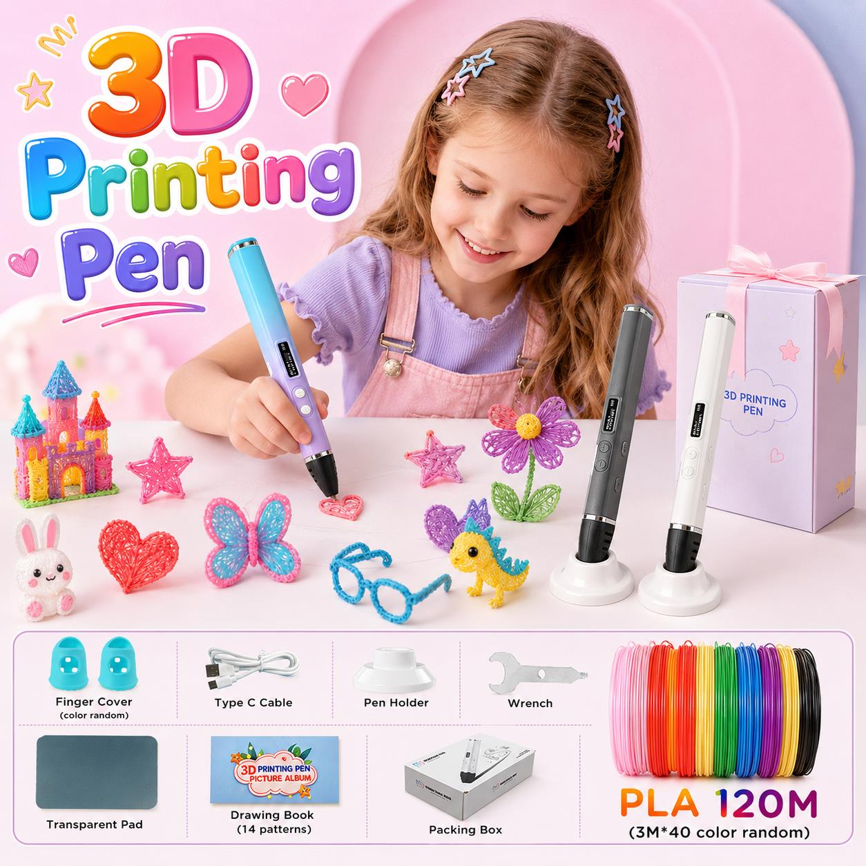 3D Printing Pen Kids with Type - Carbon Fiber Filament 评论和价格