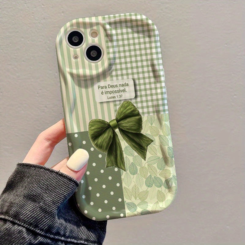 Green Bow Grid Print Lens Prot - 3D Printing Iphone 评论和价格