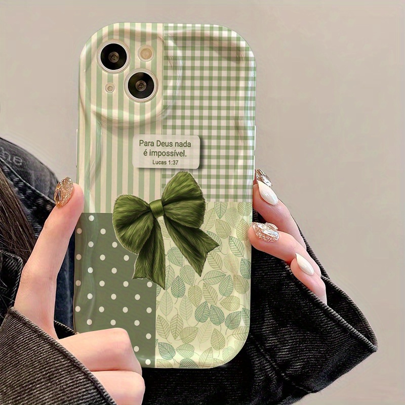 Green Bow Grid Print Lens Prot - 3D Printing Iphone 评论和价格