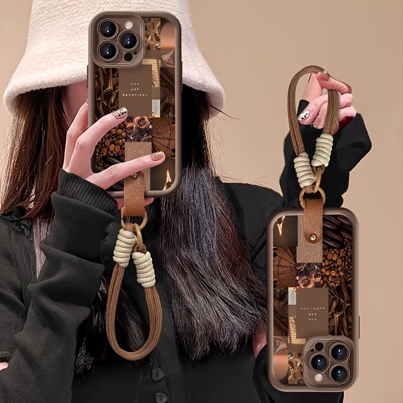 Brown Coffee Flowers Print Lan - 3D Printing Iphone 评论和价格