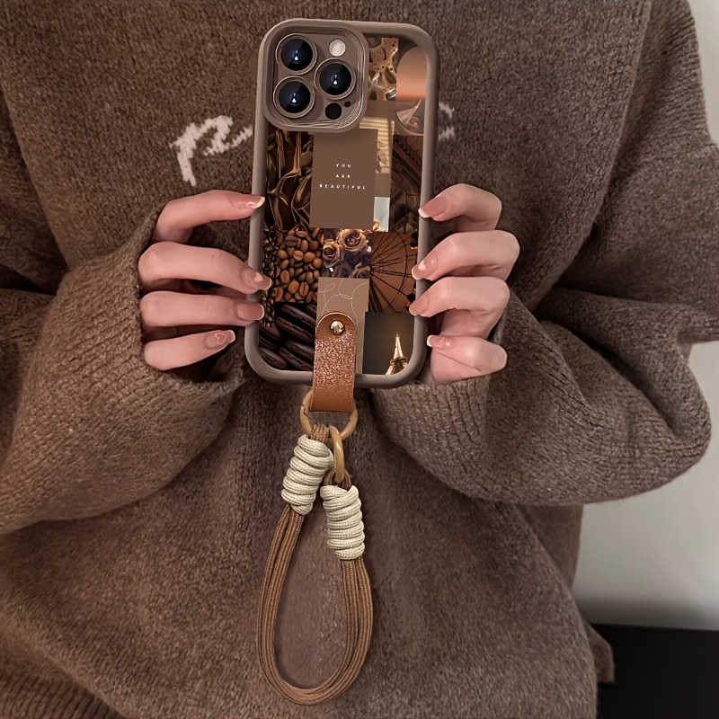 Brown Coffee Flowers Print Lan - 3D Printing Iphone 评论和价格